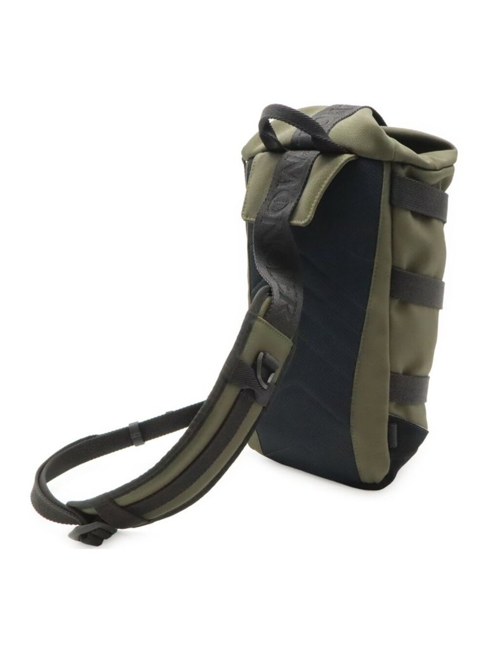 Moncler Argens Mono Belt Bag Backpack Nylon Canvas Khaki Green Black - Picture 2 of 9
